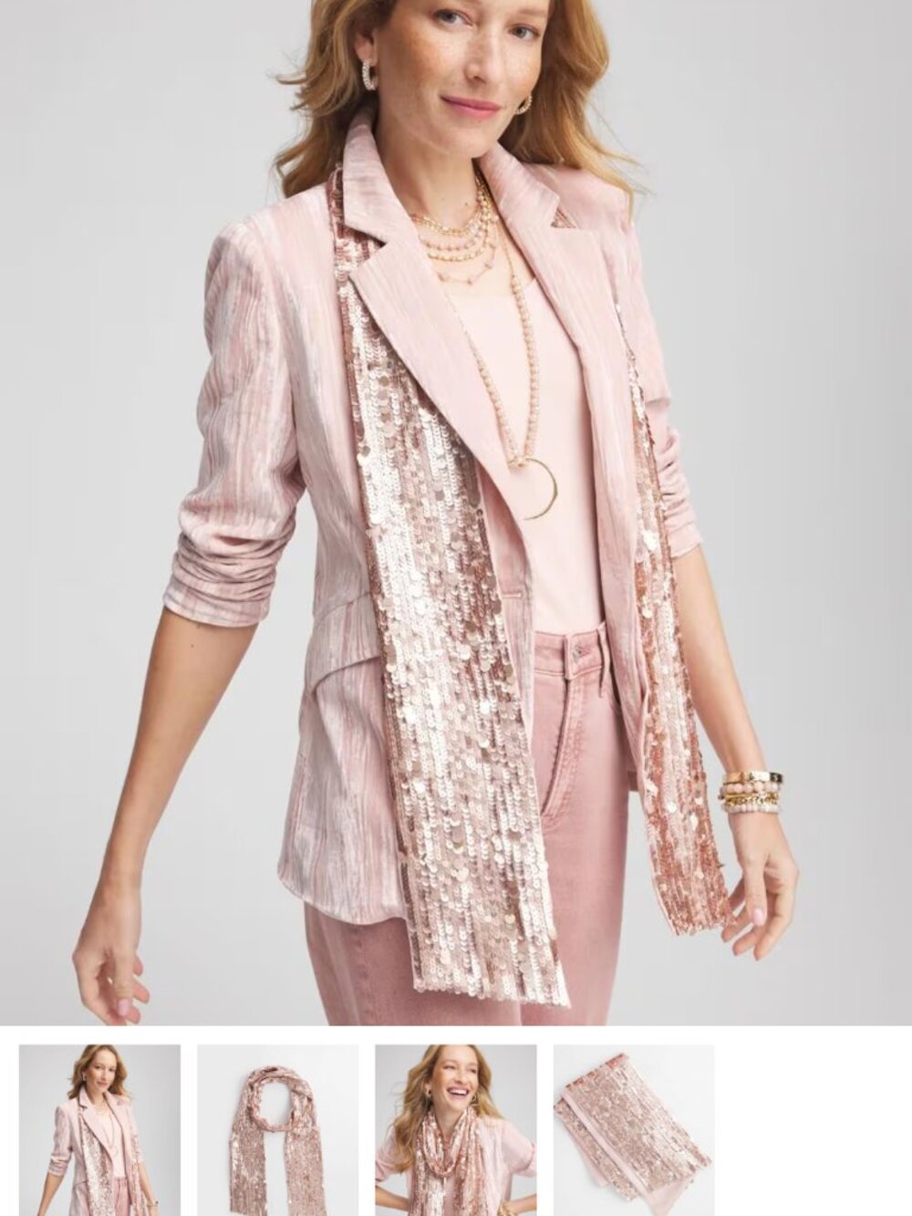 NWT CHICO'S sequin skinny scarf